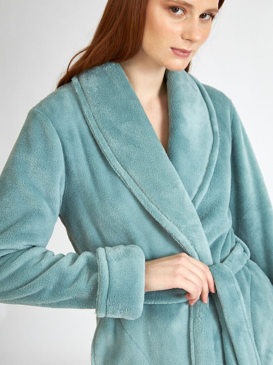 Harmony Women's Winter Fleece Pajama Robe ΜΕΝΤΑ