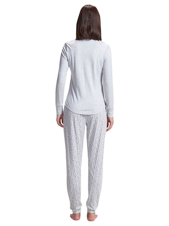 Sevim Winter Damen Pyjama-Oberteil Gray