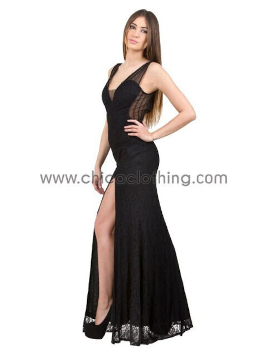 Chica Maxi Dress with Slit Black