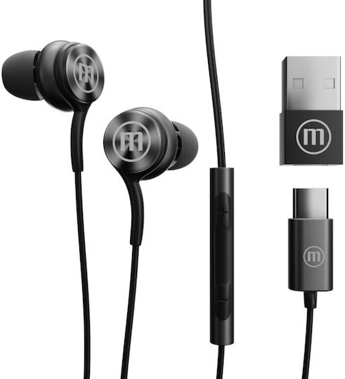 Maxell In-ear Handsfree with USB-C Connector Black