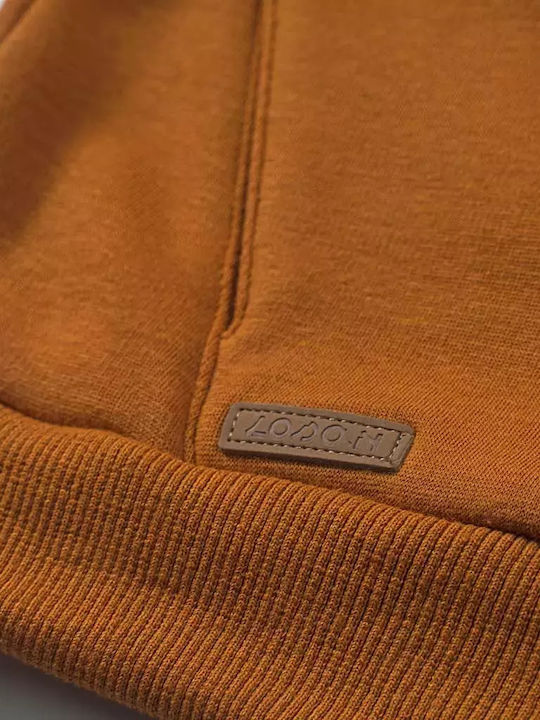 Kinderstrickjacke Pelz mit Kapuze orange