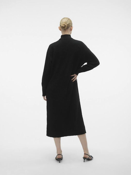 Vero Moda Midi Φόρεμα Πλεκτό Black