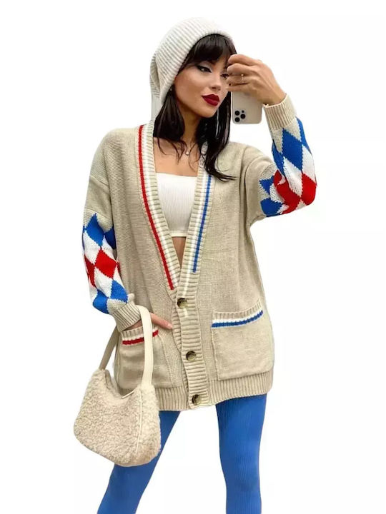 Volumex Women's Knitted Cardigan Beige