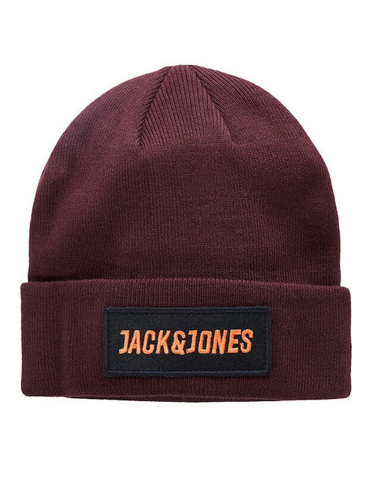 Jack & Jones Knitted Beanie Cap Burgundy