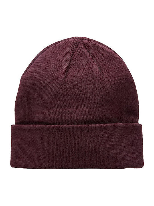 Knitted Beanie Cap Burgundy