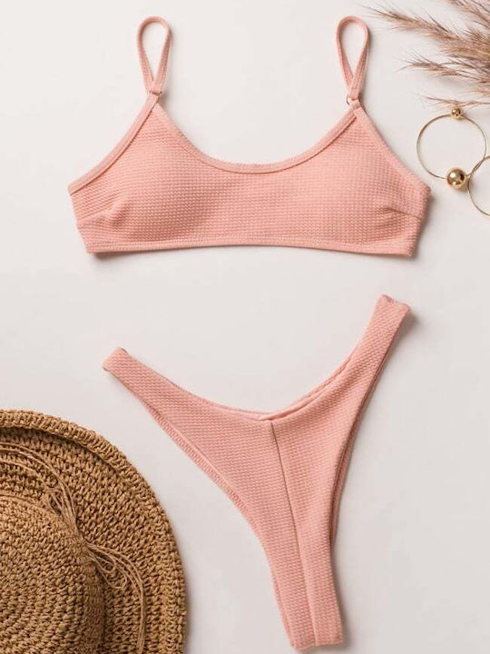 Decoro Sportlich Bikini-Set Hohe Taille Pink