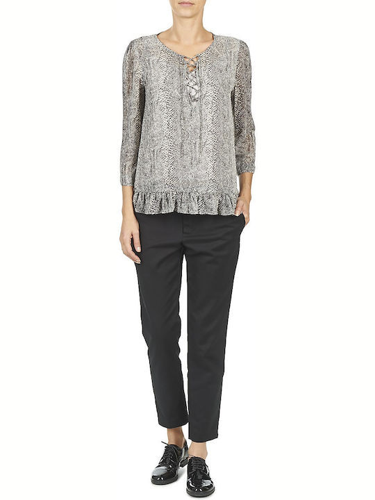 Damen Bluse mit 3/4 Ärmel Gray