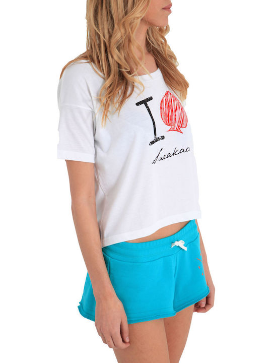 Damen T-Shirt Polka Dot White.