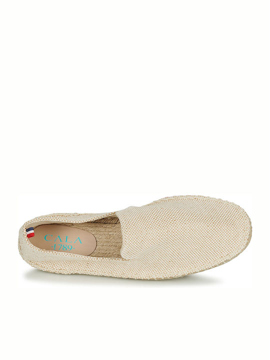 Fabric Men's Espadrilles in Beige Color