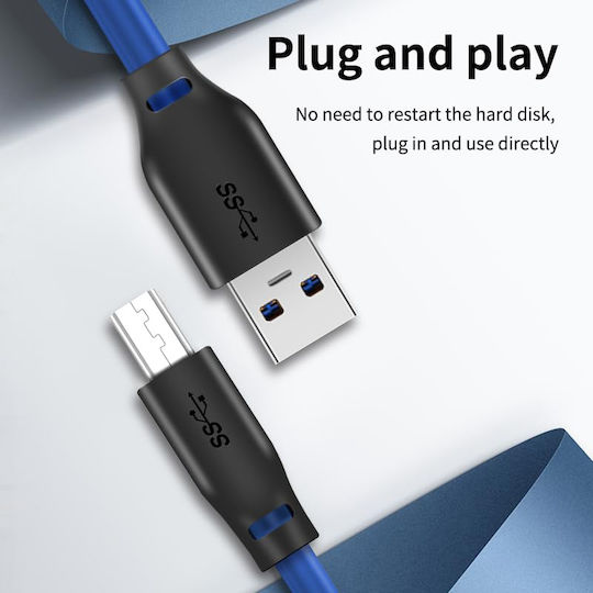 Cabletime 2m USB 3.0 Cable A-Male to B-Male Blue (CT-C160-U3-AMBM-BL2)