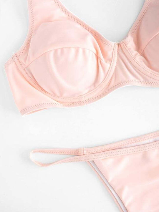 Bikini Set with Removable Padding Pink
