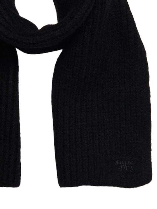 D3 Sdry Rib Knit Scarf Schwarz
