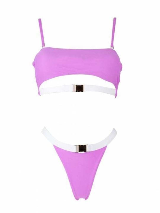 Set Bikini Cu Burete Detașabil Lila