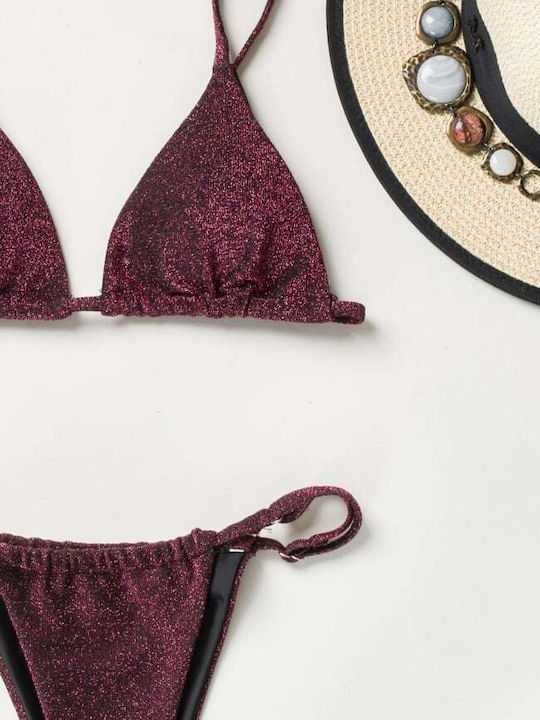 Bikini Set Triangle with Removable Padding Pink