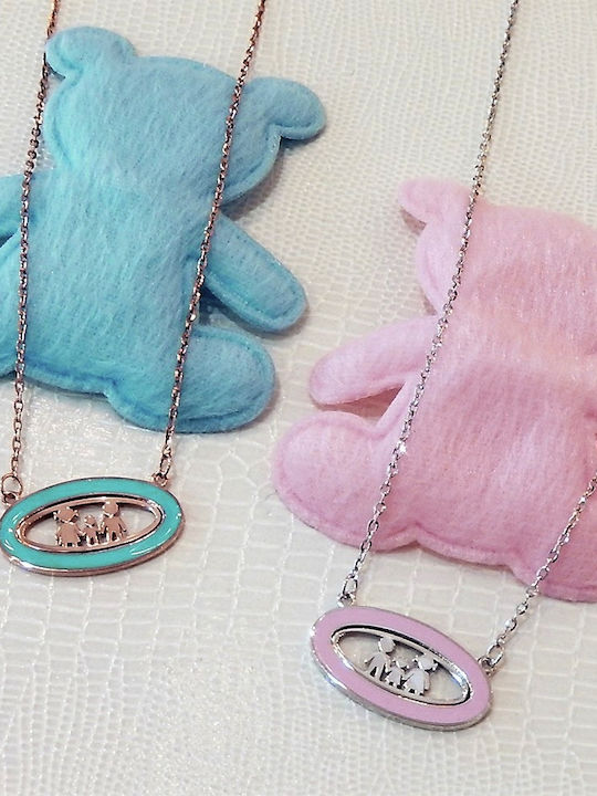 Personal Jewel Κολιέ Οικογένεια από Ασήμι Ροζ