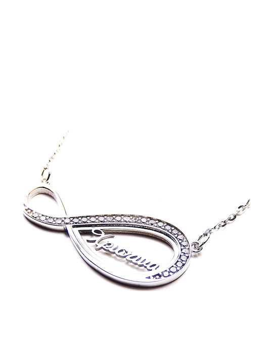 Personal Jewel Necklace Infinity from Silver with Zircon