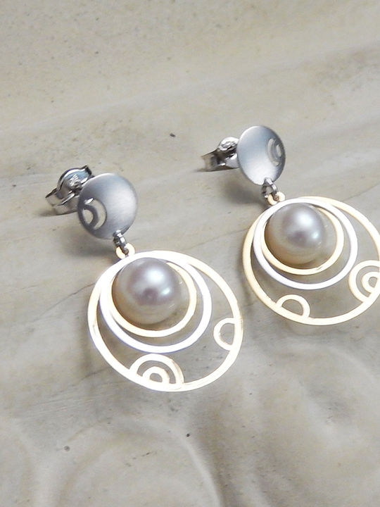 Art d or Earrings made of Gold 14K with Pearls