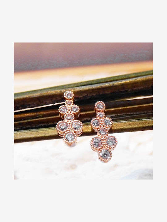 Art d or Earrings made of Pink Gold with Stones