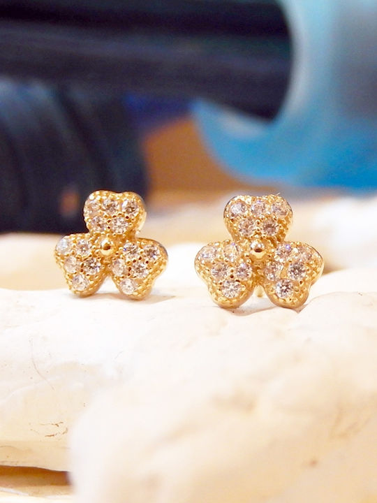 Art d or Earrings made of Gold 14K with Stones
