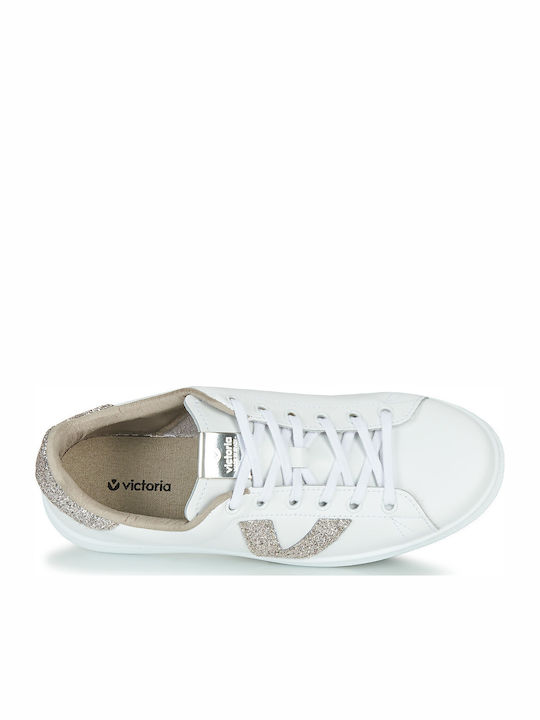 Tenis Piel Glitter Sneakers White