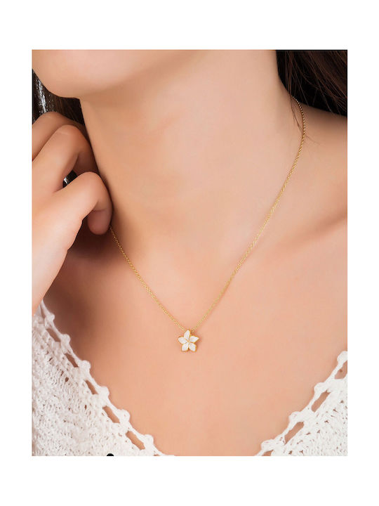 Necklace with design Flower from Gold Plated Silver