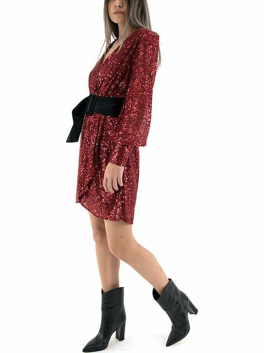Mini Abendkleid Kleid Wickel Rotes