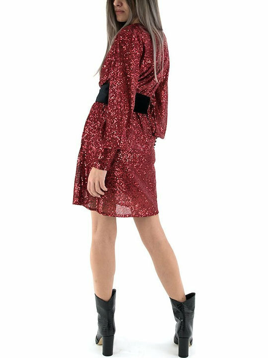 Mini Abendkleid Kleid Wickel Rotes
