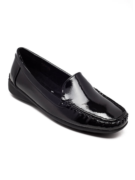 Soft & Flex Patent Leather Women's Moccasins in Black Color