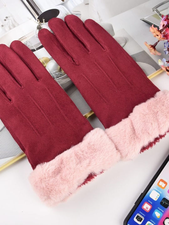 Unisex Touch Gloves Burgundy