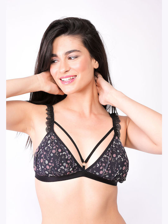 CottonHill Women's Bralette Bra Black