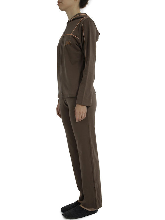 Tata Italia Winter Women's Pyjama Set Cotton CASTAGNA