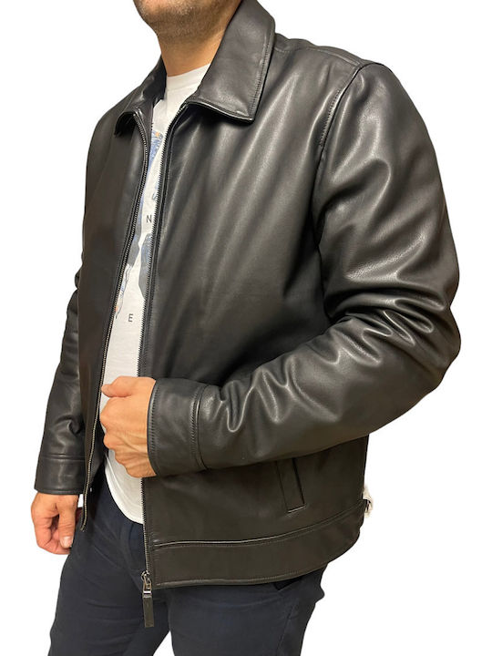 Leather Winter Jacket Black