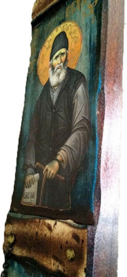 IconsGR Image St. Paisios Wooden 40x12cm