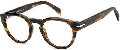 David Beckham Plastic Eyeglass Frame Brown DB 7114 EX4