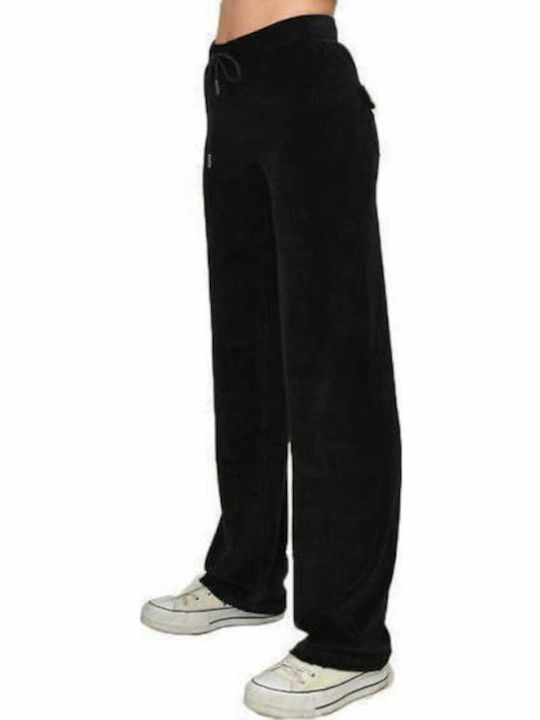 Paco & Co Women's Flared Sweatpants Dark Blue Velvet