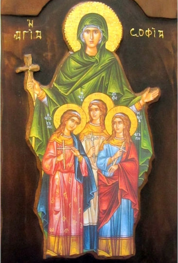 IconsGR Εικόνα Света София Дърво 52x28см.