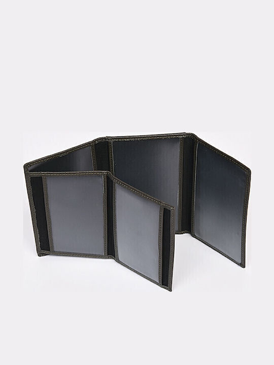 Leather Men's Wallet Cards with RFID Khaki