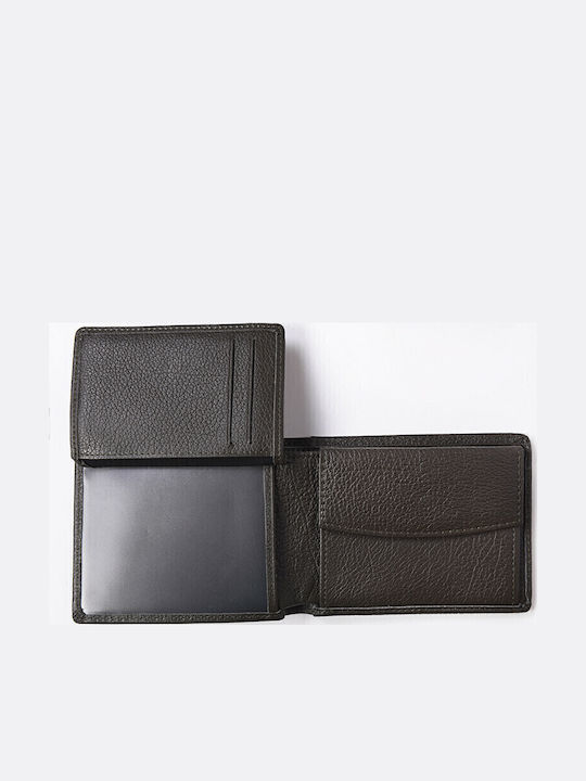 Leather Men's Wallet Classic with RFID Khaki