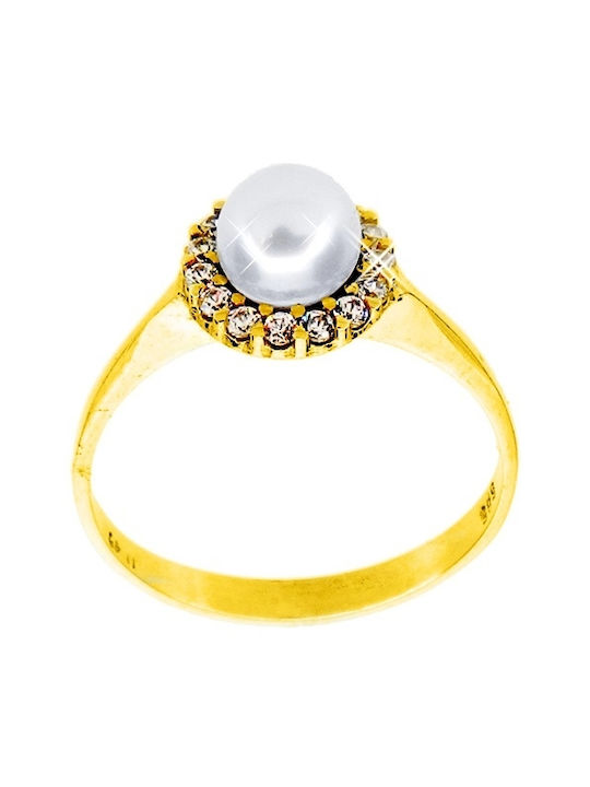 Xrisokosmima Women's Ring with Pearls from Gold 14K