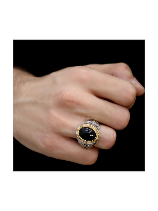 Ring with Stones made of Silver Gold Plated