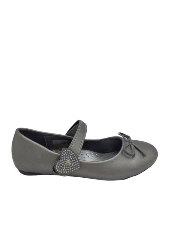 Meridian Kids Ballerinas with Elastic Strap Gray