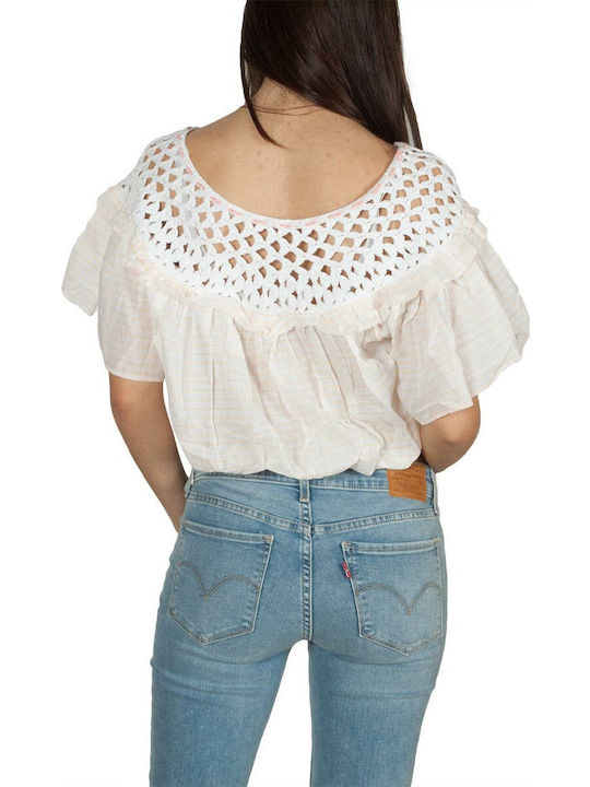 Women's Summer Crop Top Cotton Short Sleeve Striped ''''''