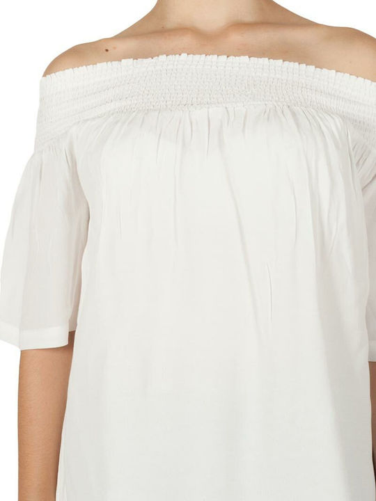 Women's Blouse Off-Shoulder with 3/4 Sleeve White