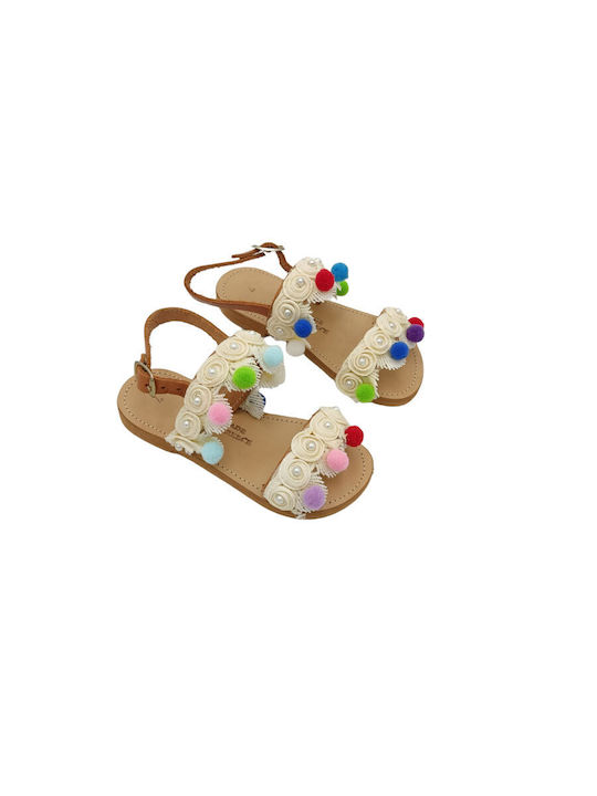 Fashion Beads Kids' Sandals Beige