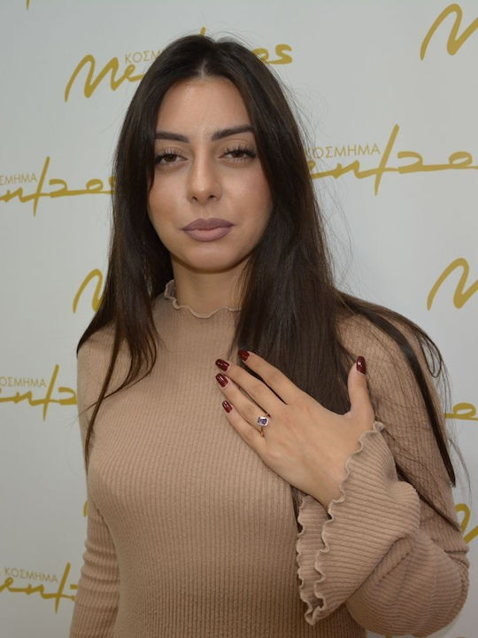 Mentzos Дамски Пръстен с Камъни от Розово злато 14K