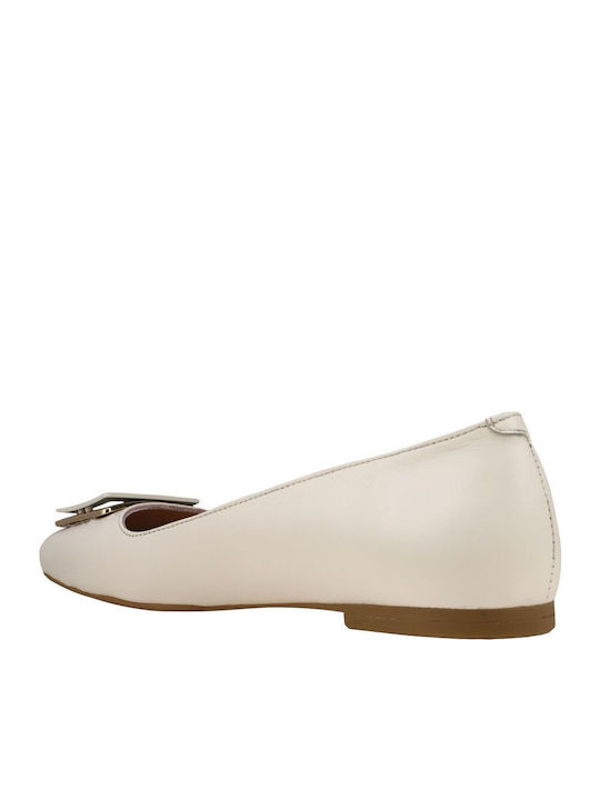 Leather Ballerinas White