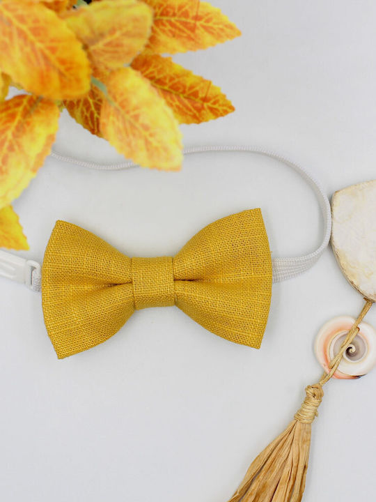 JFashion Handmade Baby Fabric Bow Tie Yellow