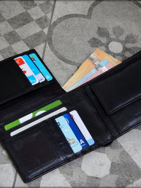 Δερμάτινο Ανδρικό Πορτοφόλι με RFID Μαύρο