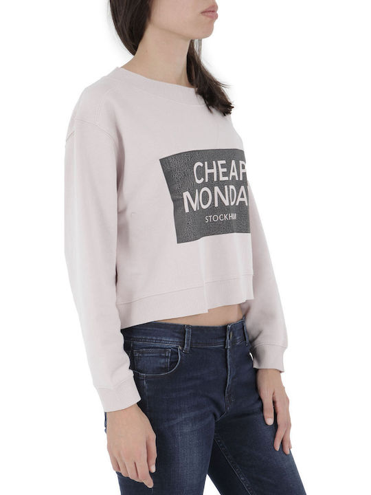 Γυναικείο Crop Top Βαμβακερό Μακρυμάνικο Ροζ