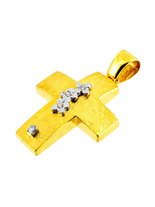 Damen Gold Kreuz 14K mit Kette